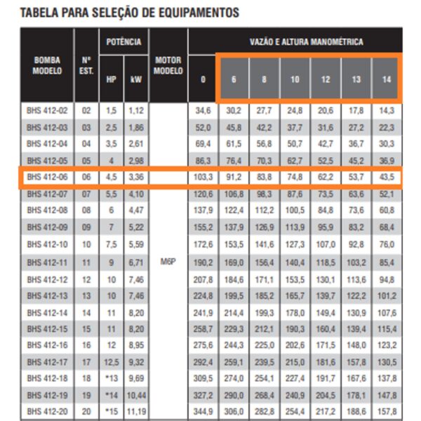 Bomba Submersa Ebara BHS 232-4 1,5 CV  Trifásica 380V